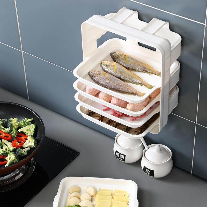 Lisslune | Wall-Mounted Multi Layer Kitchen Food Cooking Organizer