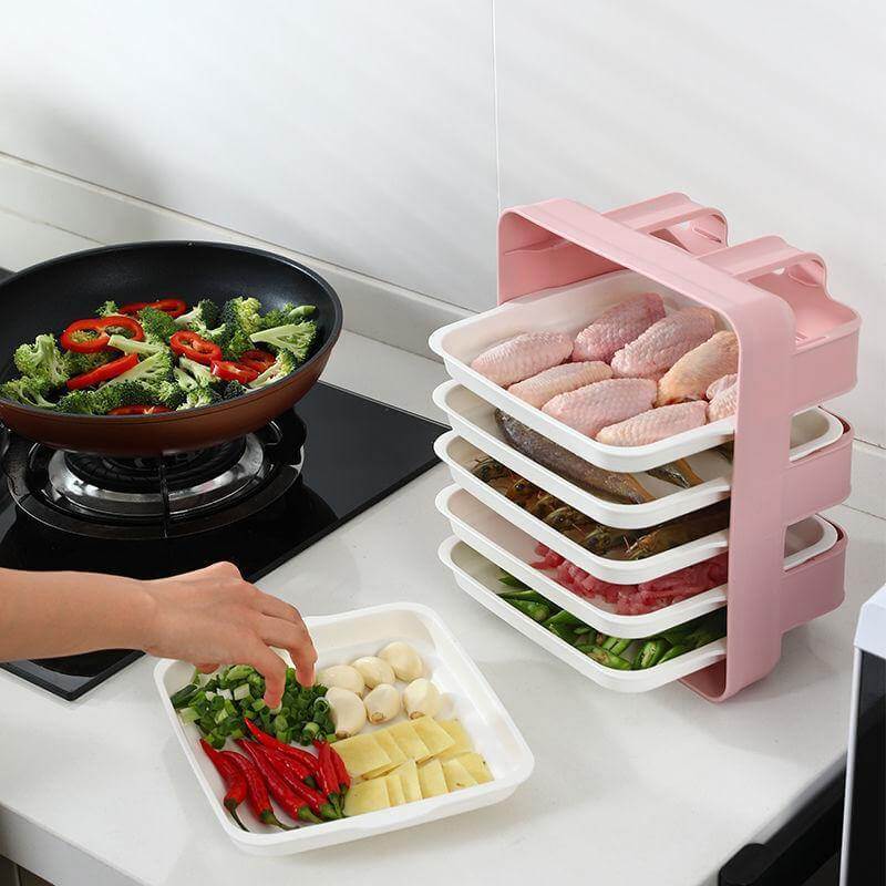 Lisslune | Wall-Mounted Multi Layer Kitchen Food Cooking Organizer