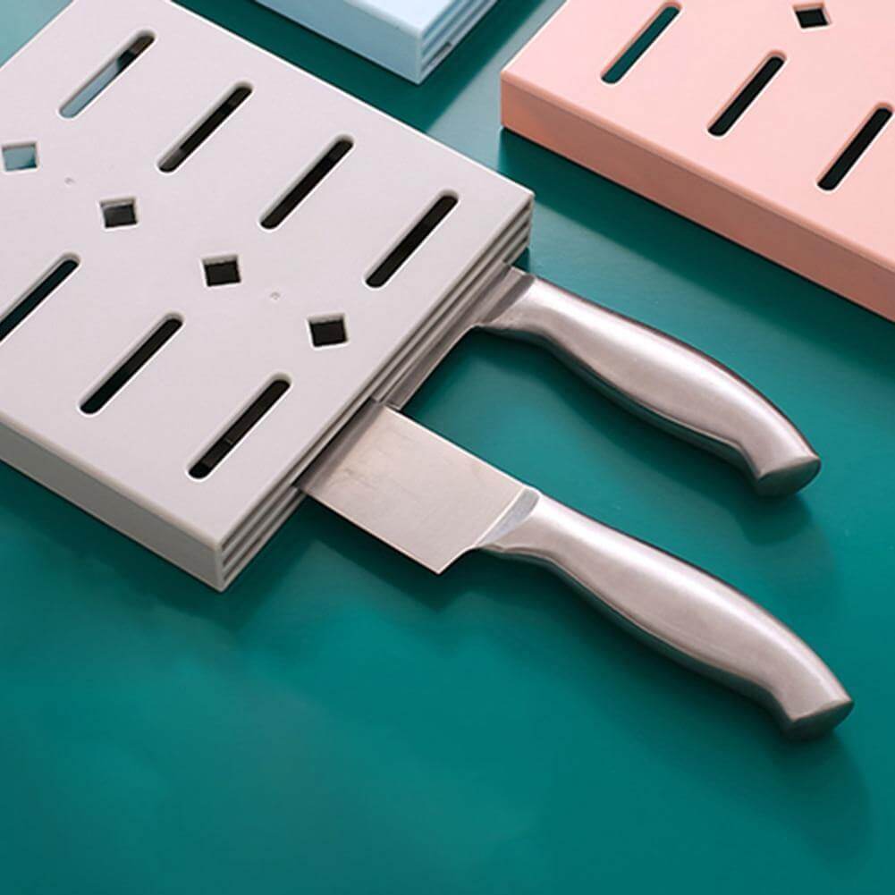 Lisslune | 2PCS Square Pastel Mavi Wall-Mounted Knife Organizer
