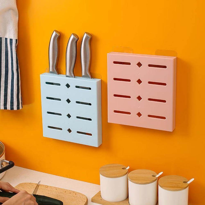 Lisslune | 2PCS Square Pastel Mavi Wall-Mounted Knife Organizer