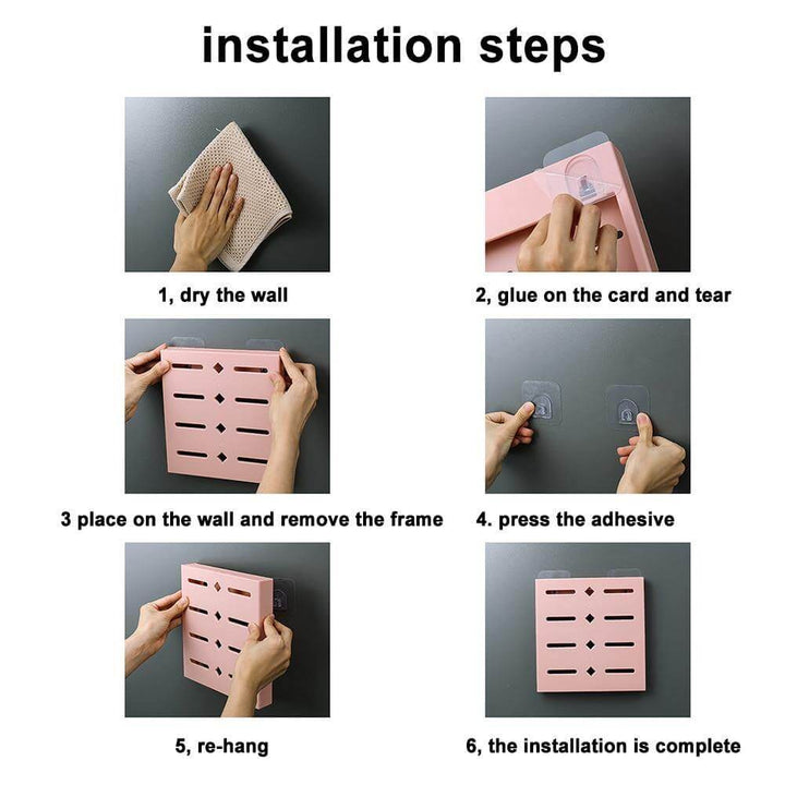 Lisslune | 2PCS Square Pastel Mavi Wall-Mounted Knife Organizer