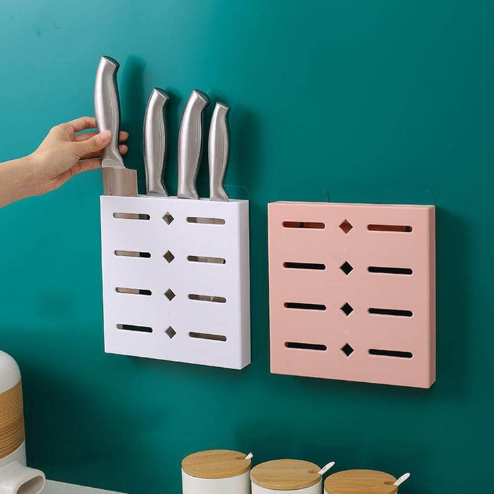 Lisslune | 2PCS Square Pastel Mavi Wall-Mounted Knife Organizer