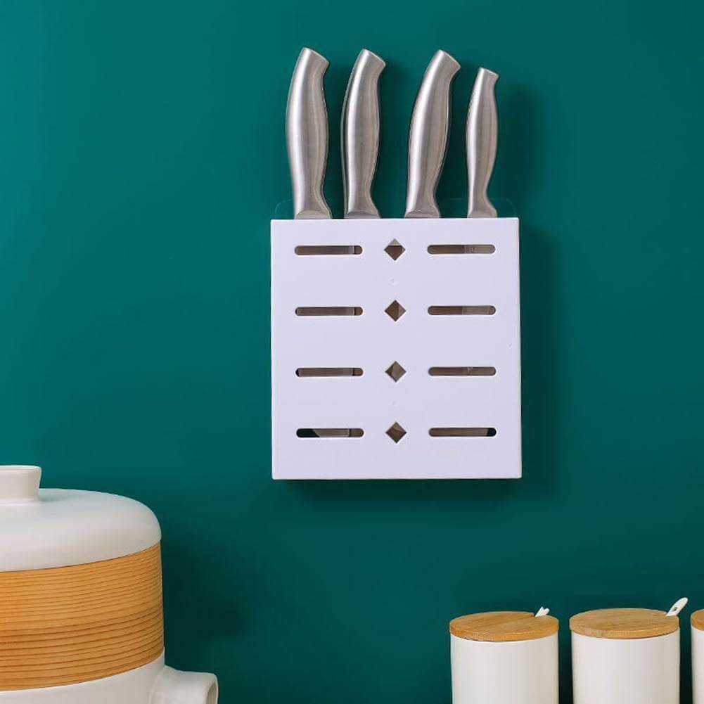 Lisslune | 2PCS Square Pastel Mavi Wall-Mounted Knife Organizer