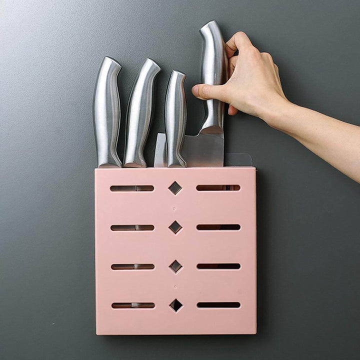 Lisslune | 2PCS Square Pastel Mavi Wall-Mounted Knife Organizer