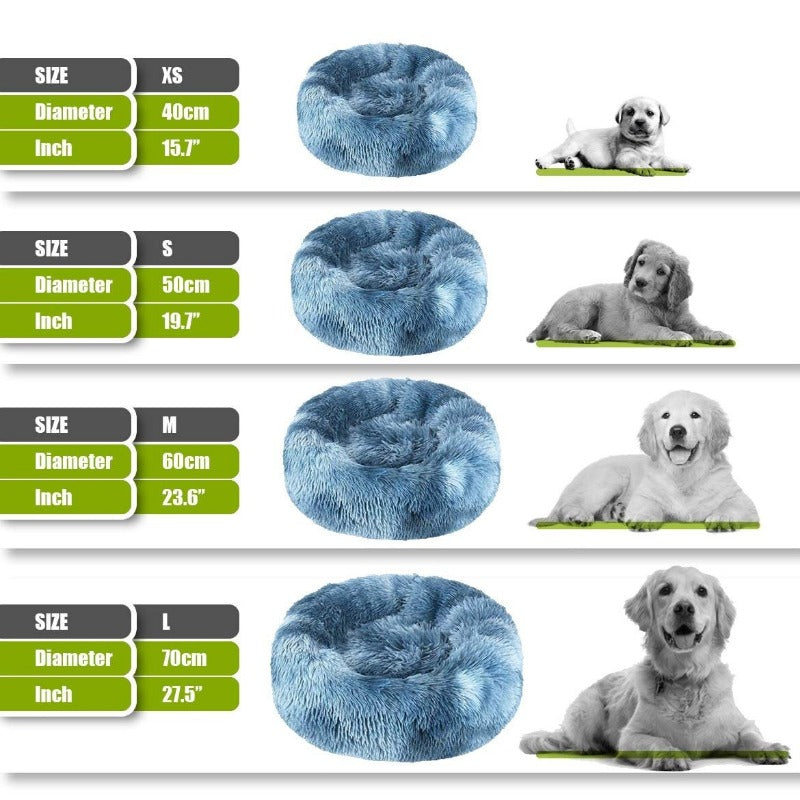 Lisslune | Beef Rainbow Extra Plush Calming Donut Dog Beds