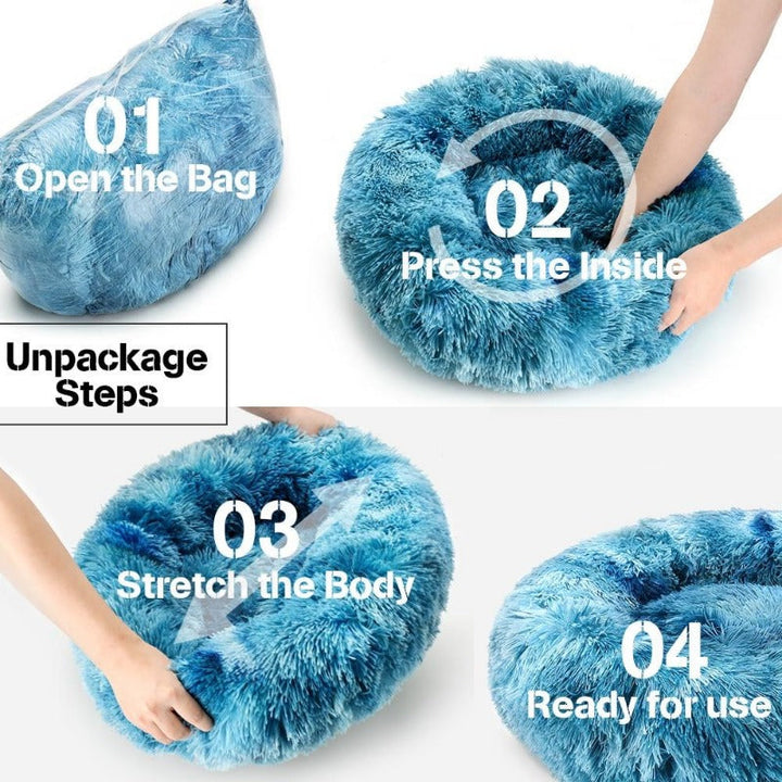 Lisslune | Beef Rainbow Extra Plush Calming Donut Dog Beds