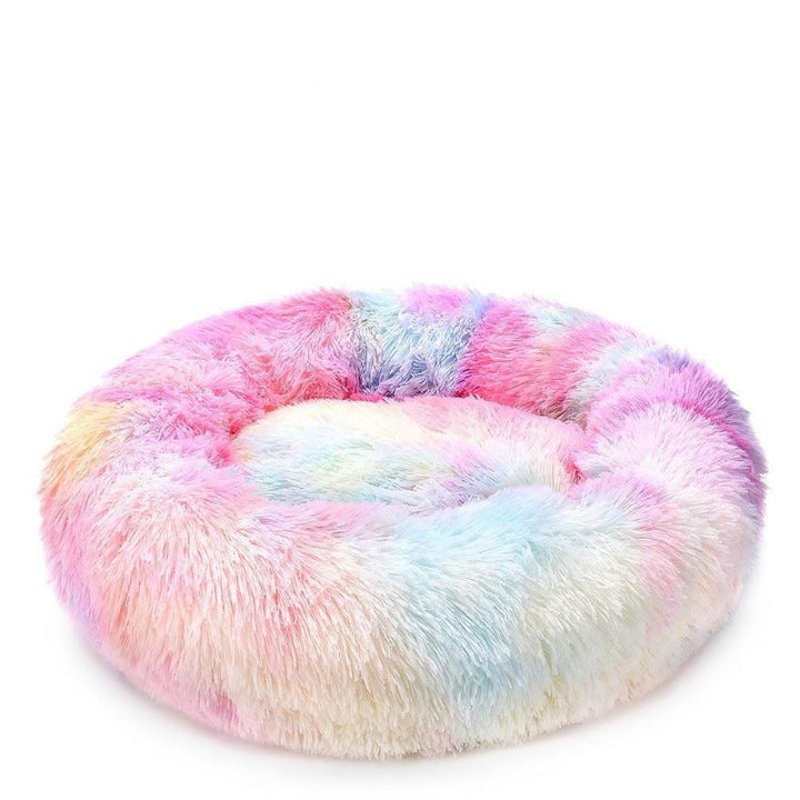 Lisslune | Beef Rainbow Extra Plush Calming Donut Dog Beds