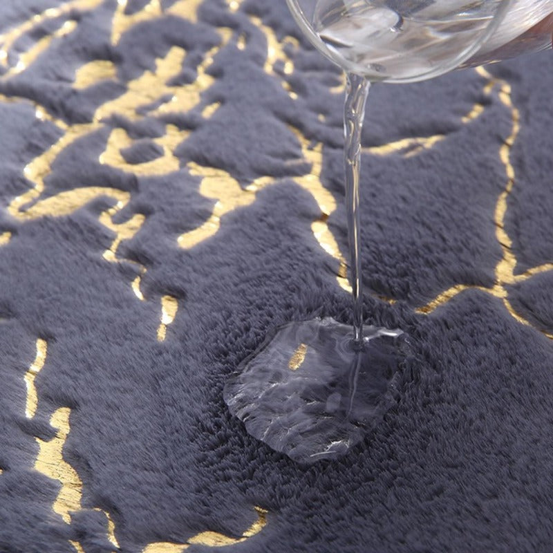 Lisslune | Non-slip - Elegant Bath Mat with Gold Design