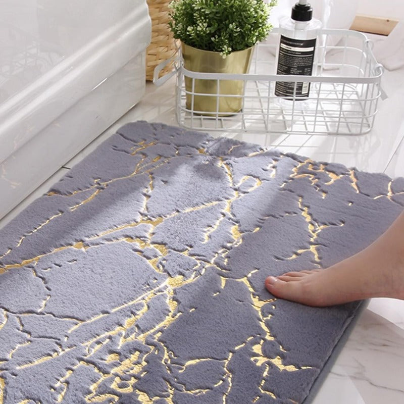 Lisslune | Non-slip - Elegant Bath Mat with Gold Design