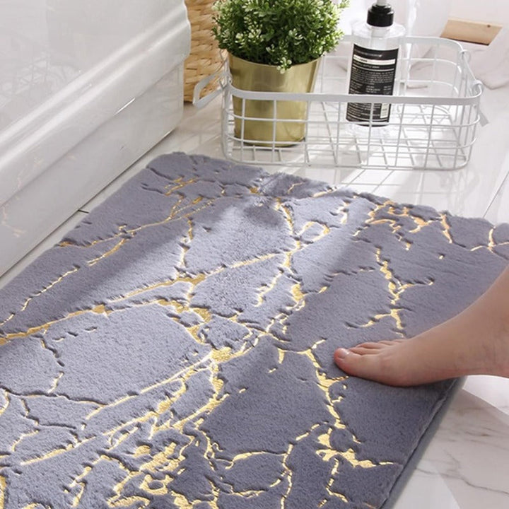 Lisslune | Non-slip - Elegant Bath Mat with Gold Design