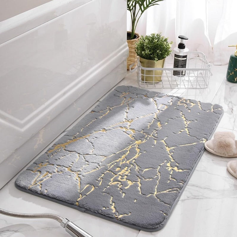Lisslune | Non-slip - Elegant Bath Mat with Gold Design