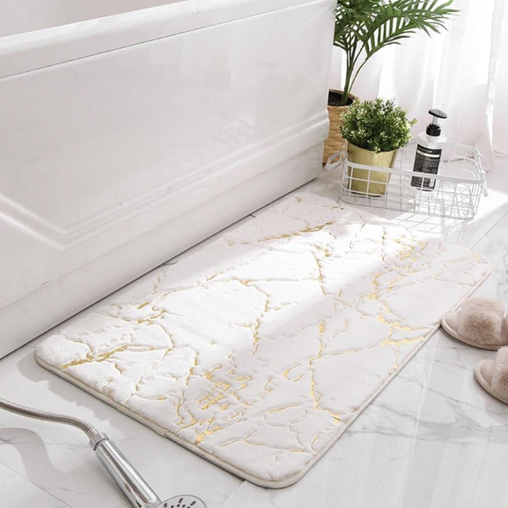 Lisslune | Non-slip - Elegant Bath Mat with Gold Design