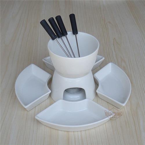 Lisslune | Handmade Ceramic Chocolate Fondue Pot Serving Set