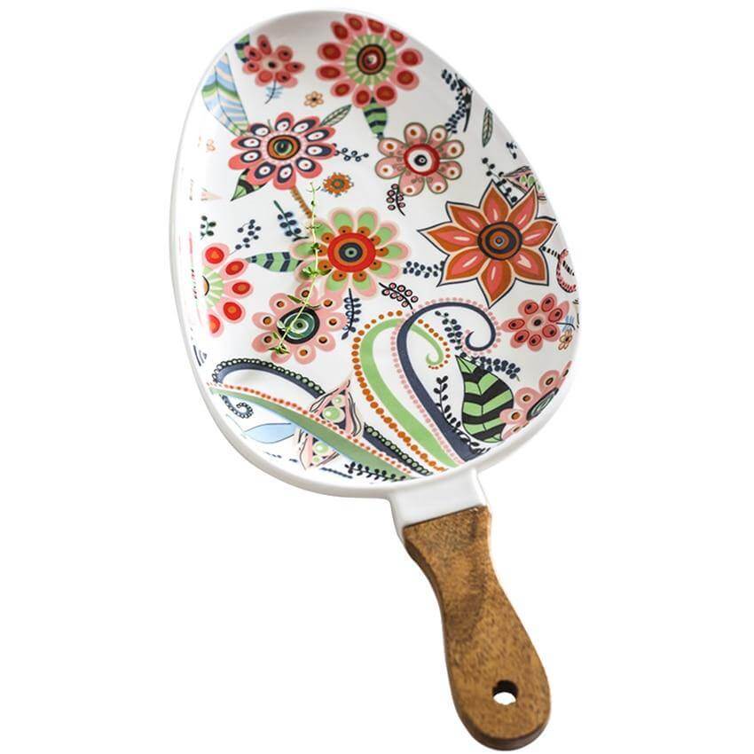 Lisslune | Colorful Ceramic Floral Pattern Serving Plate