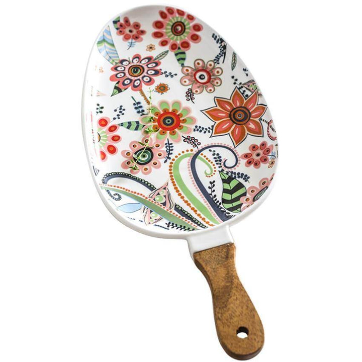 Lisslune | Colorful Ceramic Floral Pattern Serving Plate