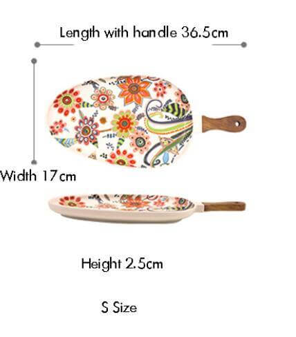 Lisslune | Colorful Ceramic Floral Pattern Serving Plate
