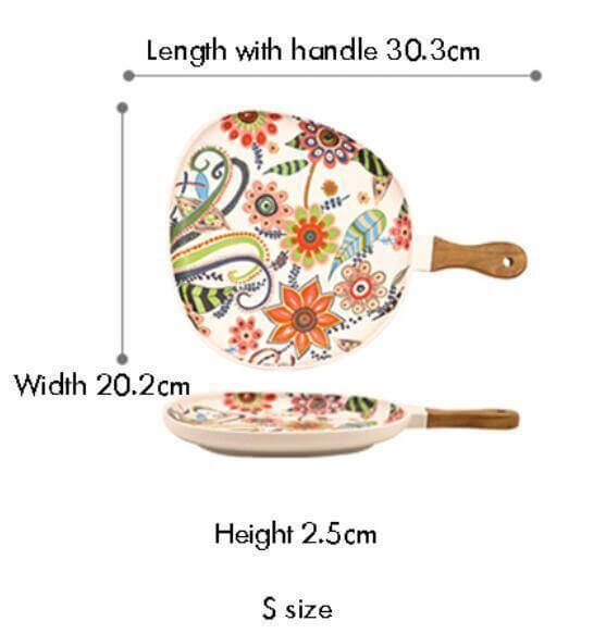 Lisslune | Colorful Ceramic Floral Pattern Serving Plate