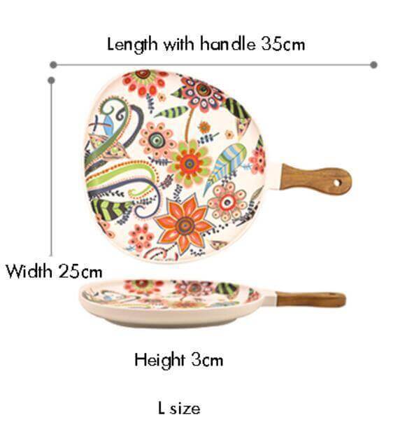 Lisslune | Colorful Ceramic Floral Pattern Serving Plate