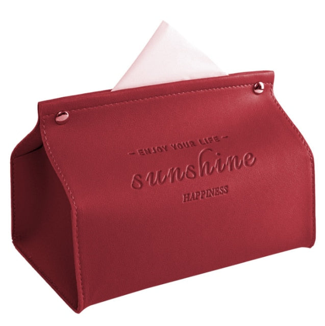 Lisslune | Logan Faux Leather Tissue Box