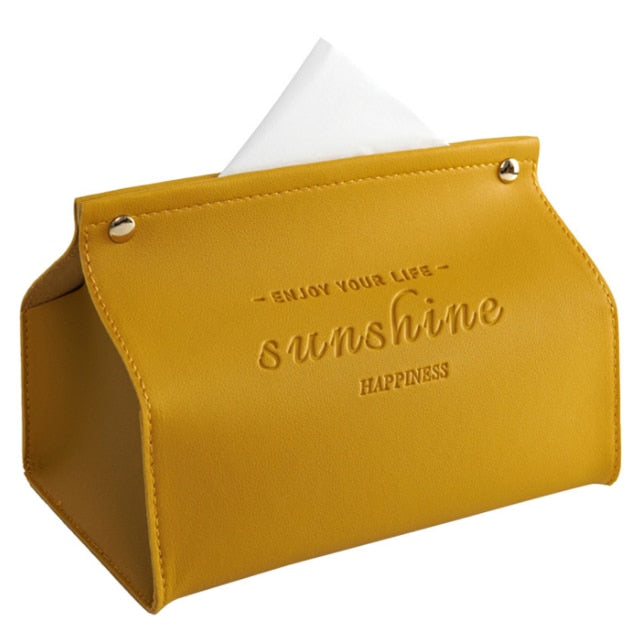 Lisslune | Logan Faux Leather Tissue Box
