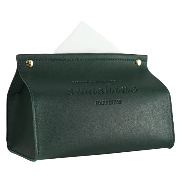 Lisslune | Logan Faux Leather Tissue Box