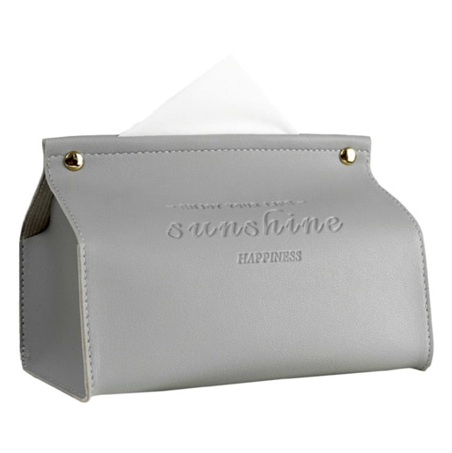 Lisslune | Logan Faux Leather Tissue Box