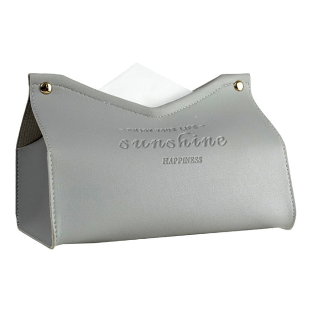 Lisslune | Logan Faux Leather Tissue Box