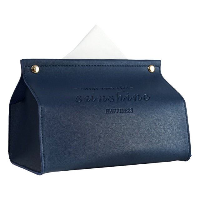 Lisslune | Logan Faux Leather Tissue Box