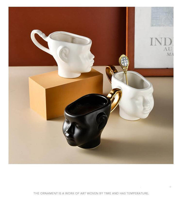 Lisslune | Elegant Ceramic Realistic Face Mugs