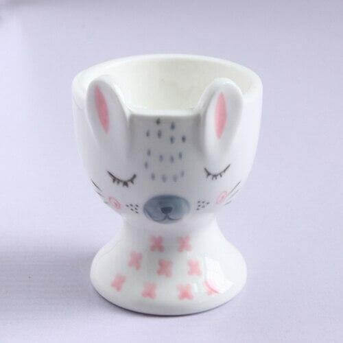 Lisslune | 2Pcs Cute Animal Ceramic Breakfast Egg Holder