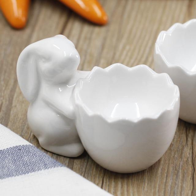 Lisslune | 2Pcs Cute Animal Ceramic Breakfast Egg Holder