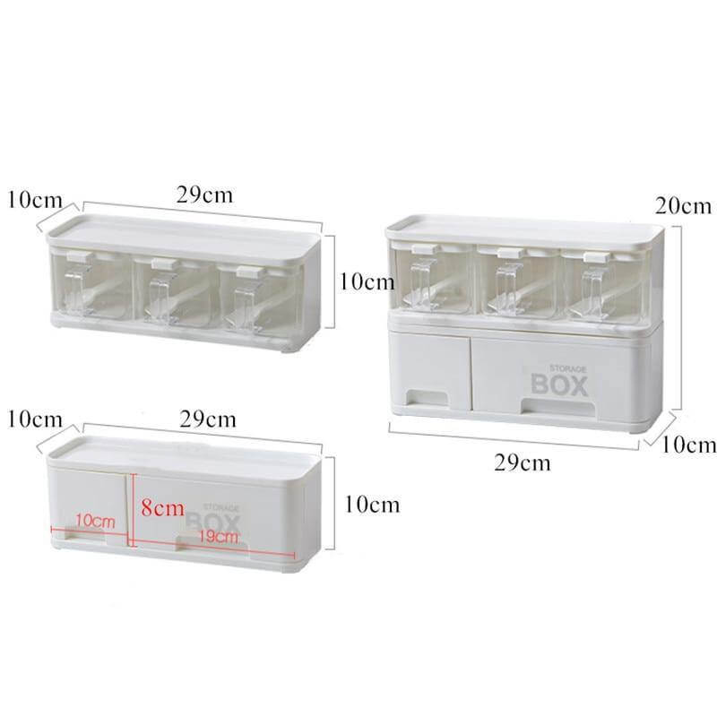Lisslune | Multiple Boxes Seasoning Herb Kitchen Organizer