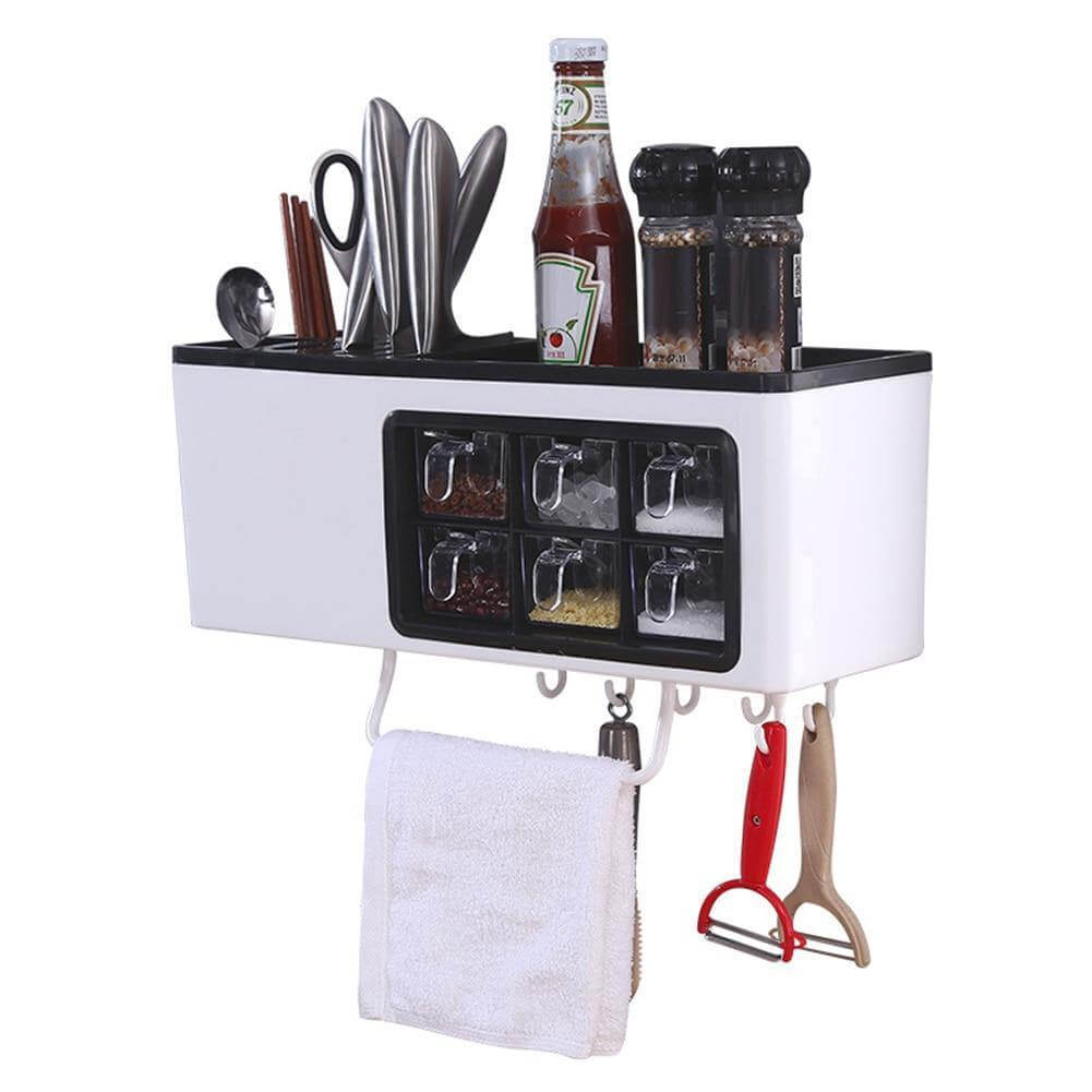 Lisslune | Multipurpose Useful Shelf Seasoning Storage Organizer with Phone Holder