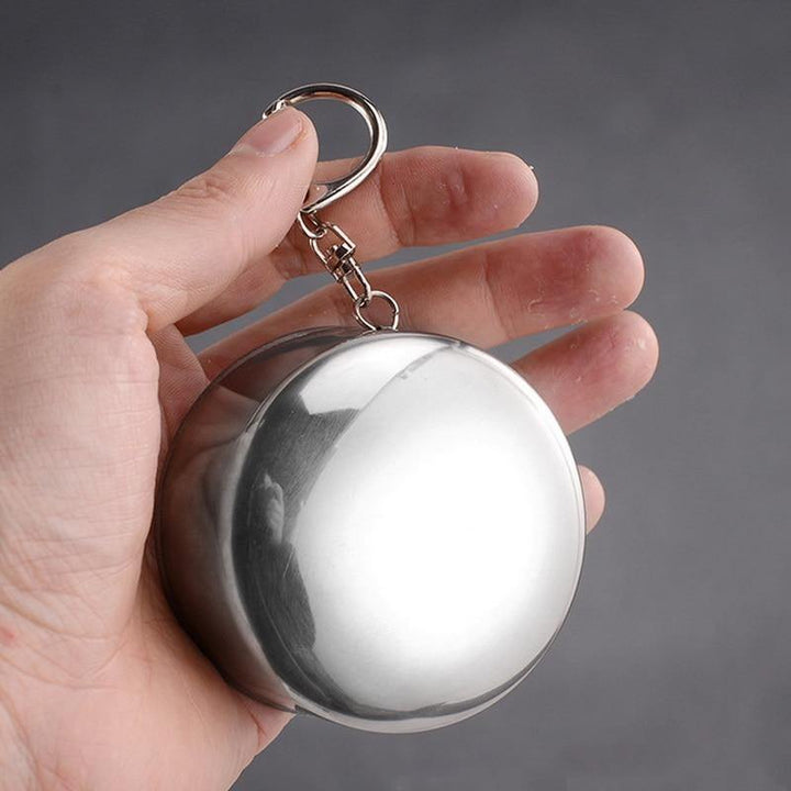 Lisslune | Foldable Portable Stainless Steel Camping Cup With Keychain
