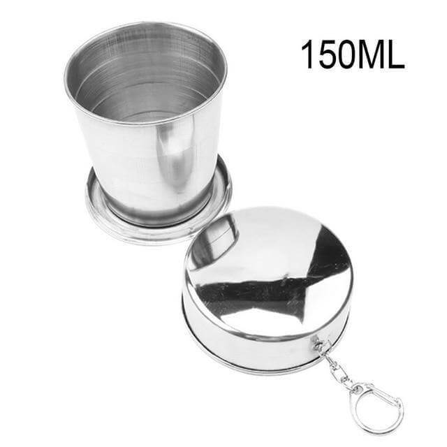 Lisslune | Foldable Portable Stainless Steel Camping Cup With Keychain