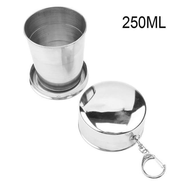 Lisslune | Foldable Portable Stainless Steel Camping Cup With Keychain