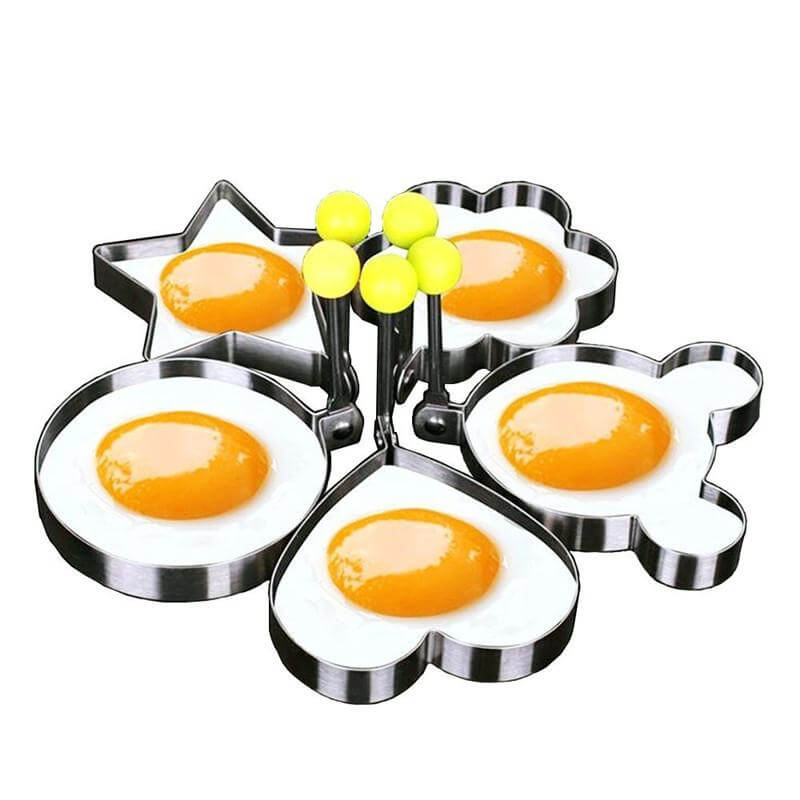 Lisslune | 5pcs/set Stainless steel Fried Egg Mold Pancake Rings