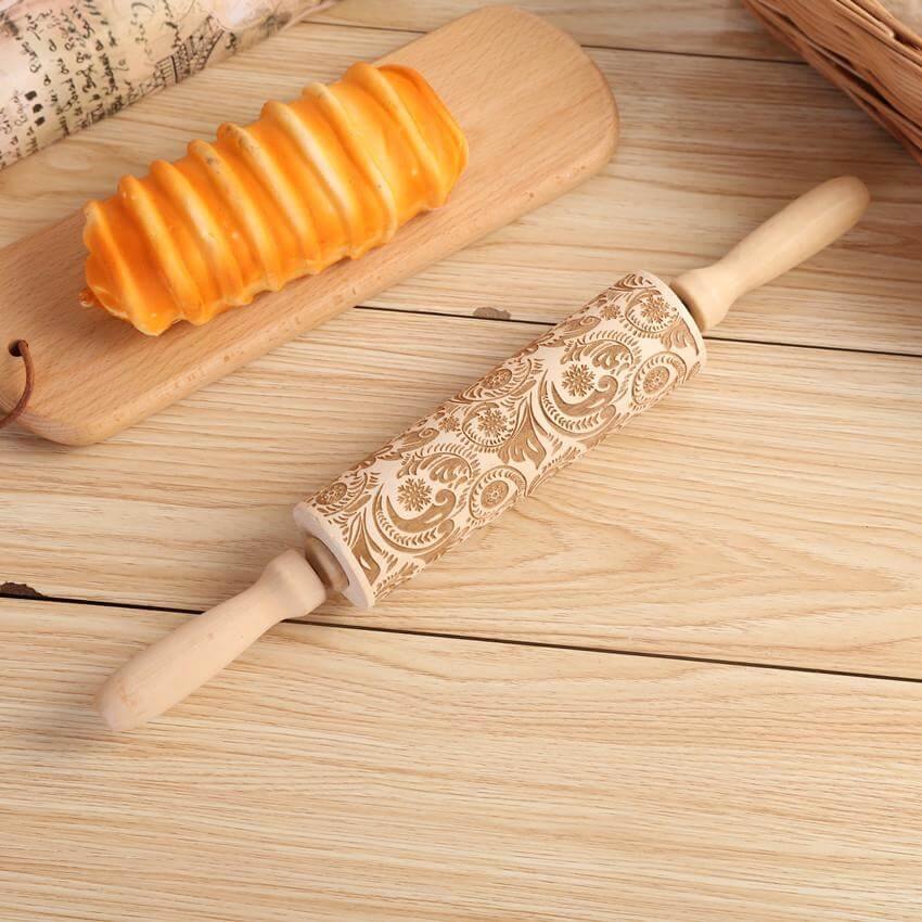 Lisslune | Snowflake Wooden Baking Cookies Roller