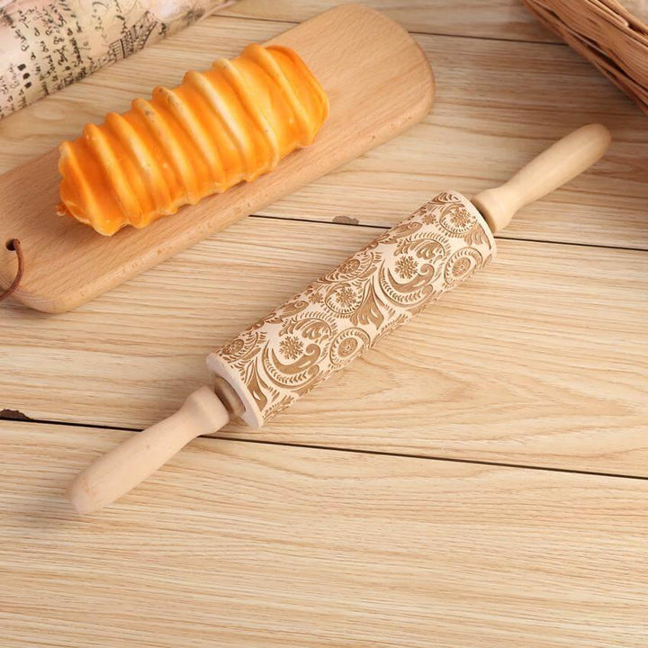 Lisslune | Snowflake Wooden Baking Cookies Roller