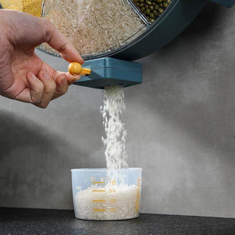 Lisslune | Wall Mounted 360 Degree Rotatable Cereals Grain Storage