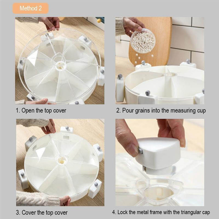 Lisslune | Wall Mounted 360 Degree Rotatable Cereals Grain Storage