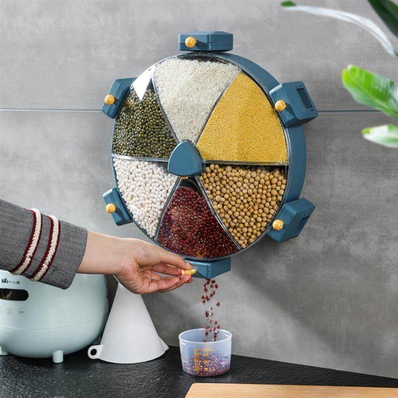 Lisslune | Wall Mounted 360 Degree Rotatable Cereals Grain Storage