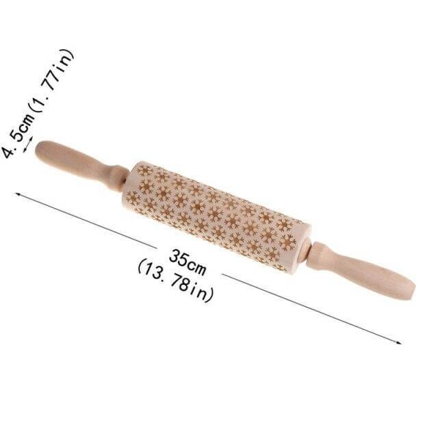 Lisslune | Snowflake Wooden Baking Cookies Roller