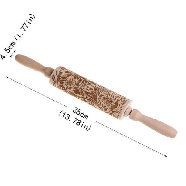 Lisslune | Snowflake Wooden Baking Cookies Roller