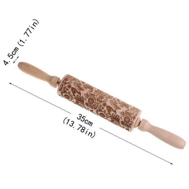 Lisslune | Snowflake Wooden Baking Cookies Roller