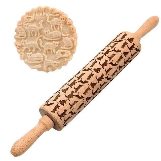 Lisslune | Snowflake Wooden Baking Cookies Roller