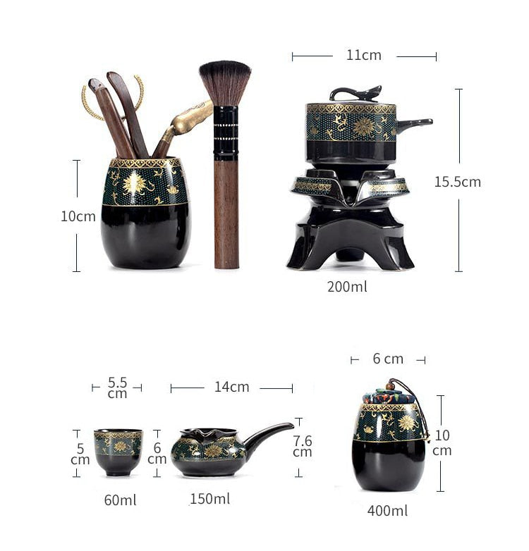 Lisslune | Vintage Chinese Style Unique Ceramic Tea Set