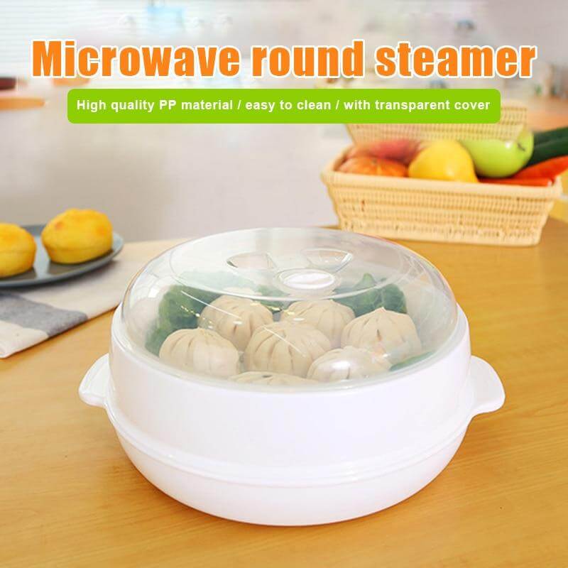 Lisslune | Microwave Round Steamer Heater Bowl with Lid