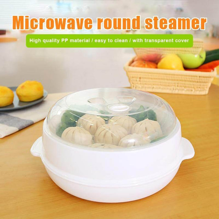 Lisslune | Microwave Round Steamer Heater Bowl with Lid