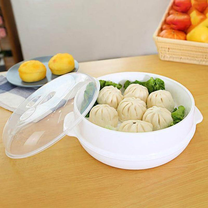 Lisslune | Microwave Round Steamer Heater Bowl with Lid